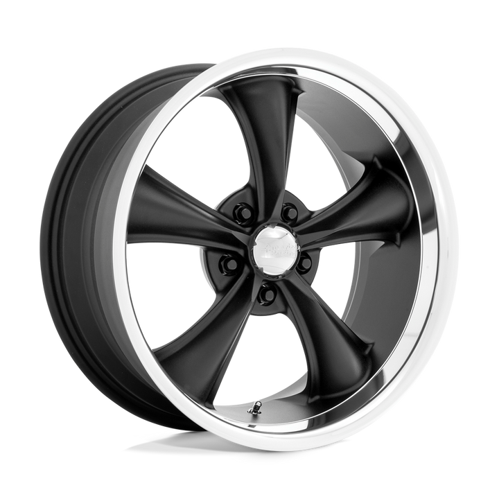 American Racing Vintage Vn338 Boss Tt 20x10 5x120.65 2 72.56 Noir texturé avec lèvre taillée en diamant