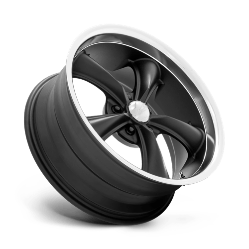 American Racing Vintage Vn338 Boss Tt 18x9.5 5x120.65 -4 72.56 Noir texturé avec lèvre taillée en diamant