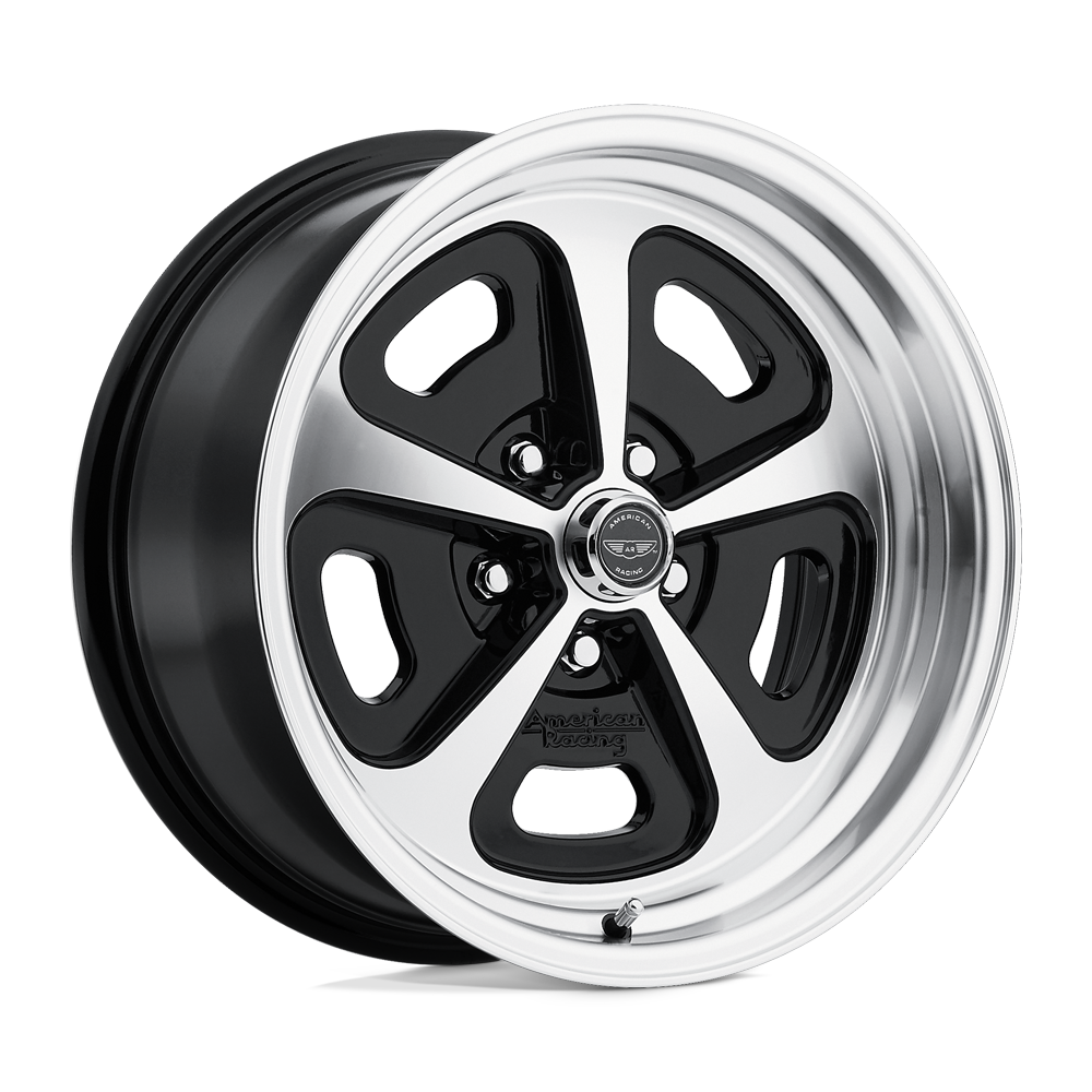 American Racing Vintage Vn501 500 Mono Cast 15x7 5x114.3 0 72.56 Noir Brillant Usiné