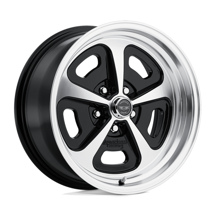 American Racing Vintage Vn501 500 Mono Cast 15x7 5x114.3 0 72.56 Noir Brillant Usiné