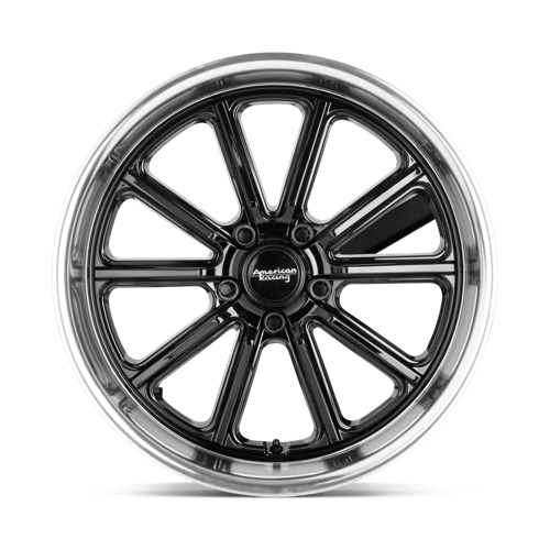 American Racing Vintage Vn507 Rodder 20x9.5 5x114.3 0 72.56 Lèvre Coupe Diamant Noir Brillant