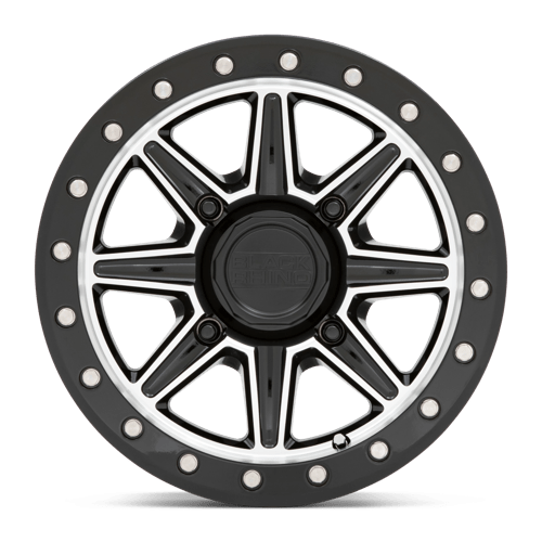 Black Rhino Powersports Webb UTV 14x7 4x137 51 106.1 Gloss Black With Machined Face