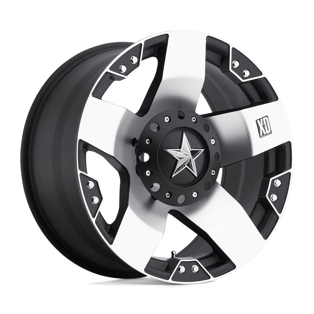 XD Wheels Xd775 Rockstar 20x8.5 6x135 / 6x139.7 35 100.3 Face usinée avec fenêtres noires mates