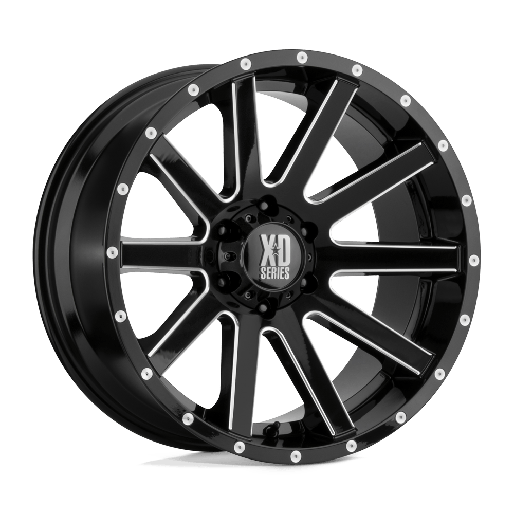 XD Wheels Xd818 Heist 20x10 6x139.7 -24 106.1 Noir satiné fraisé