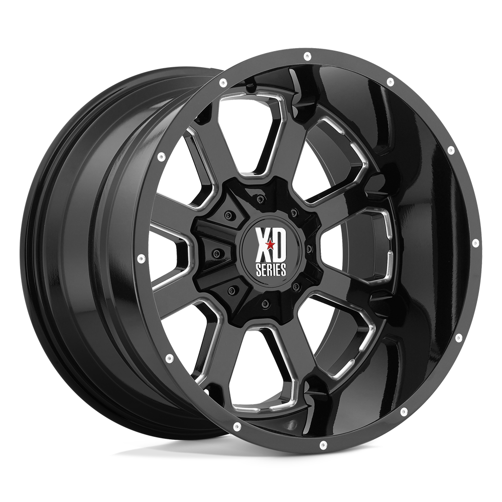 XD Wheels Xd825 Buck 25 20x9 8x165.1 0 125.1 Noir Brillant Fraisé
