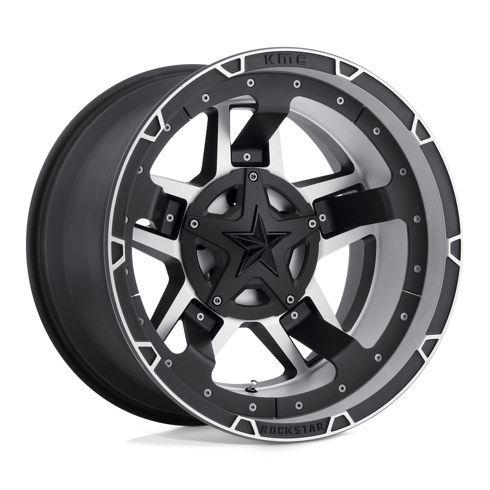 XD Wheels Xd827 Rockstar Iii 22x10 5x127 / 5x139.7 -18 78.1 Noir Mat Usiné