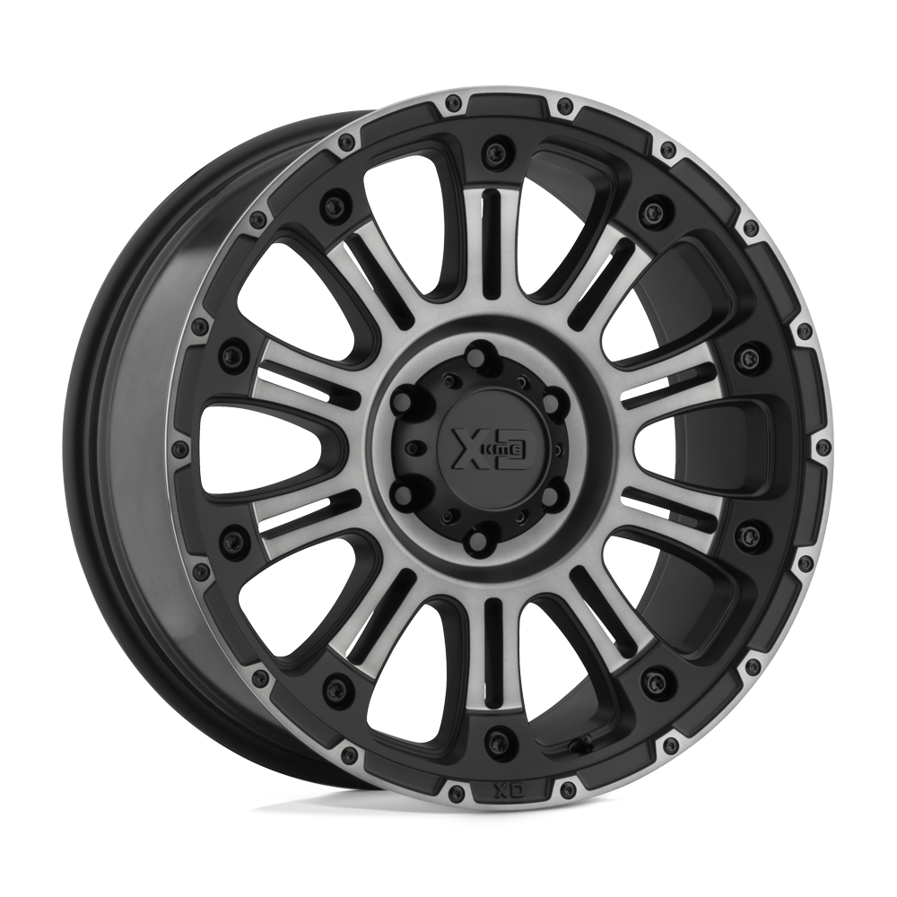 XD Wheels Xd829 Hoss Ii 20x9 6x135 18 87.1 Noir Satiné Teinte Gris Usiné