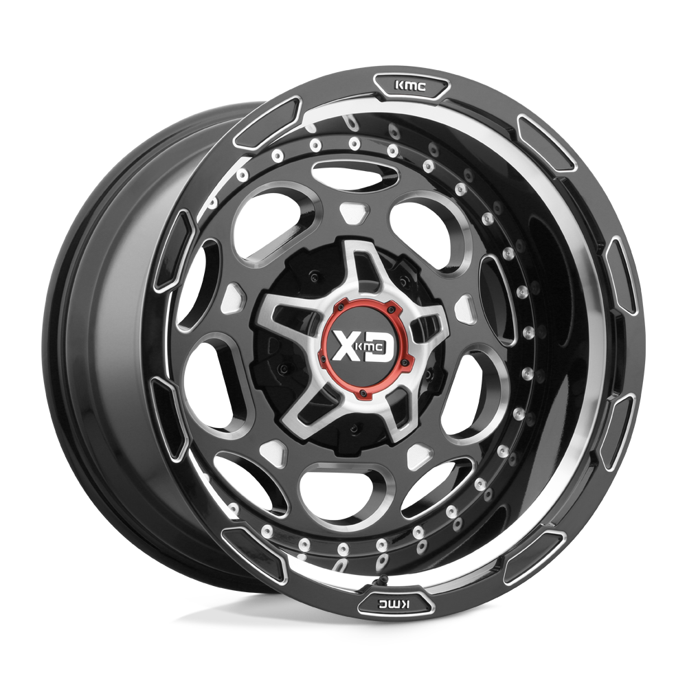 XD Wheels Xd837 Demodog 20x12 6x135 / 6x139.7 -44 106.1 Noir Brillant Fraisé