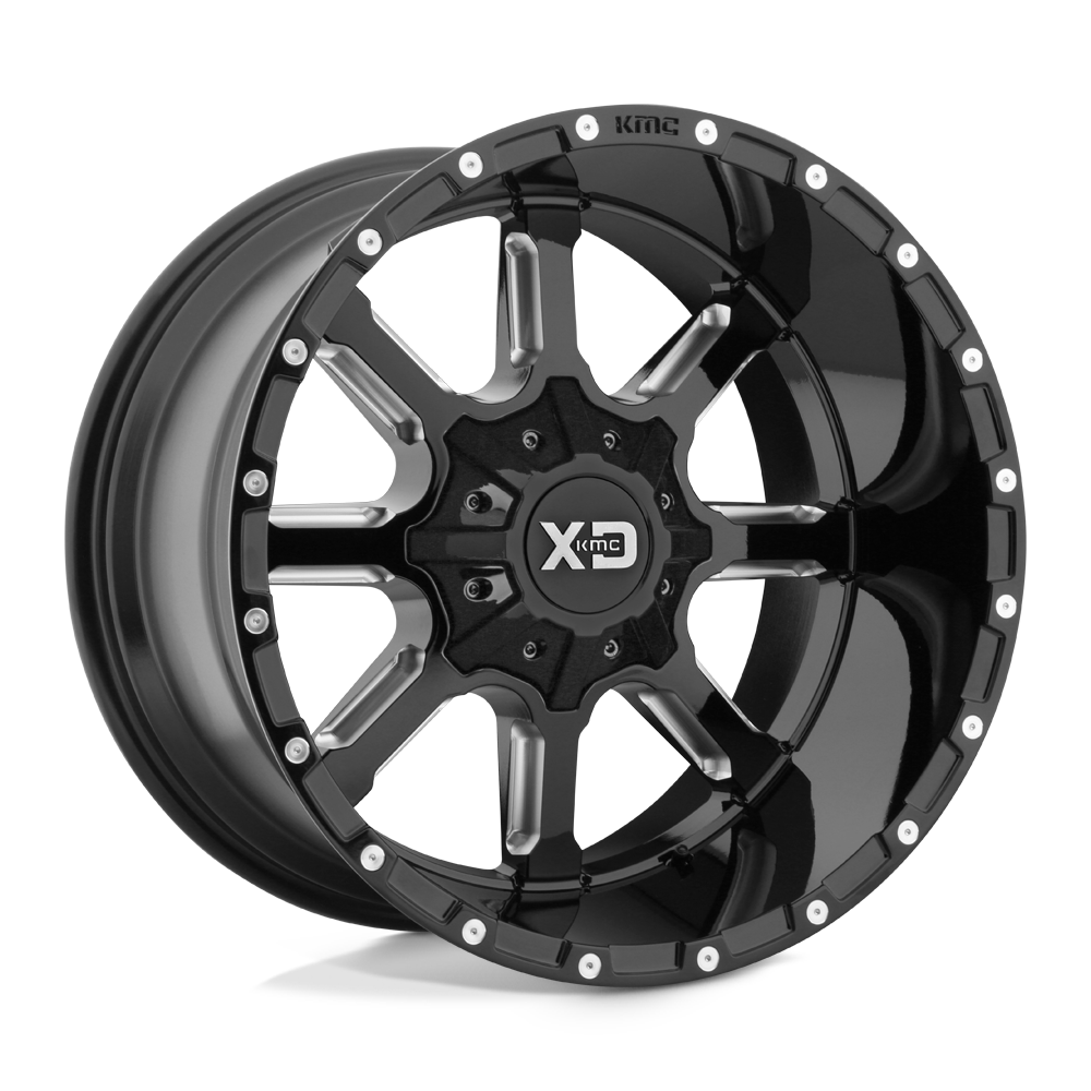 XD Wheels Xd838 Mammoth 20x9 5x127 / 5x139.7 0 78.1 Noir Brillant Fraisé