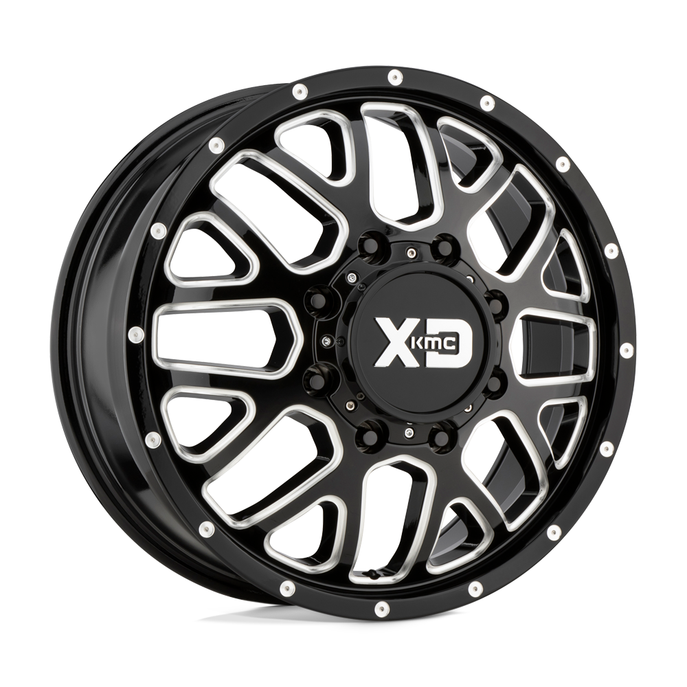 XD Wheels Xd843 Grenade Dually 20x8.25 8x210 127 154.3 Gloss Black Milled - Front