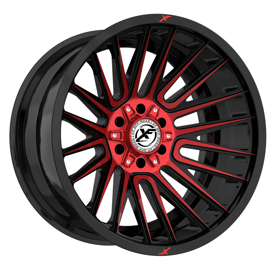 XF Offroad XF-234 22x12 6x135 / 6x139.7 -44 106.4 Black Machined Red