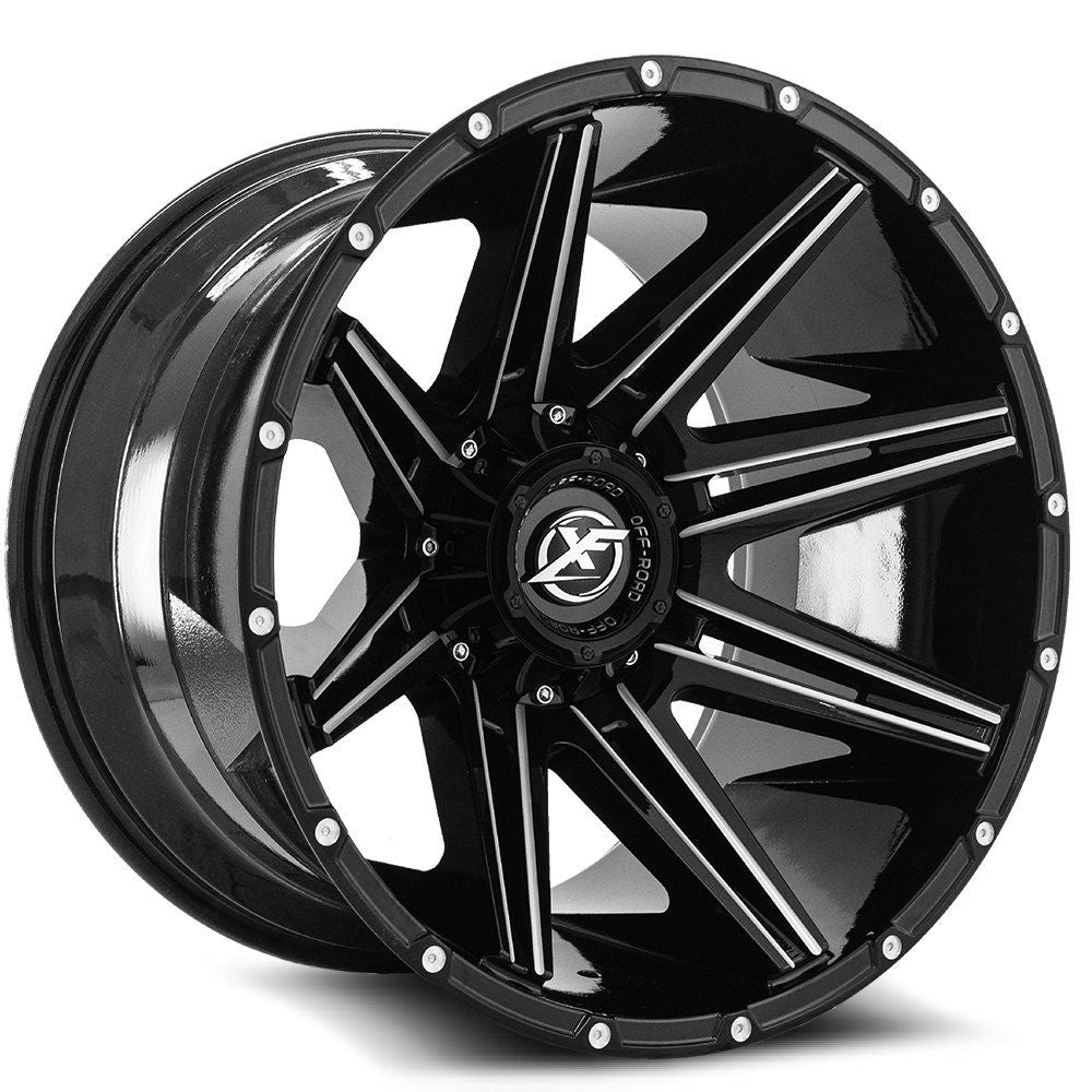 XF Offroad XF-220 17x9 8x165.1 / 8x170 0 125.2 Gloss Black Milled
