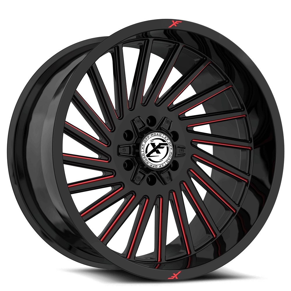 XF Offroad XF-239 20x10 6x135 / 6x139.7 -12 106.4 Gloss Black Milled Red