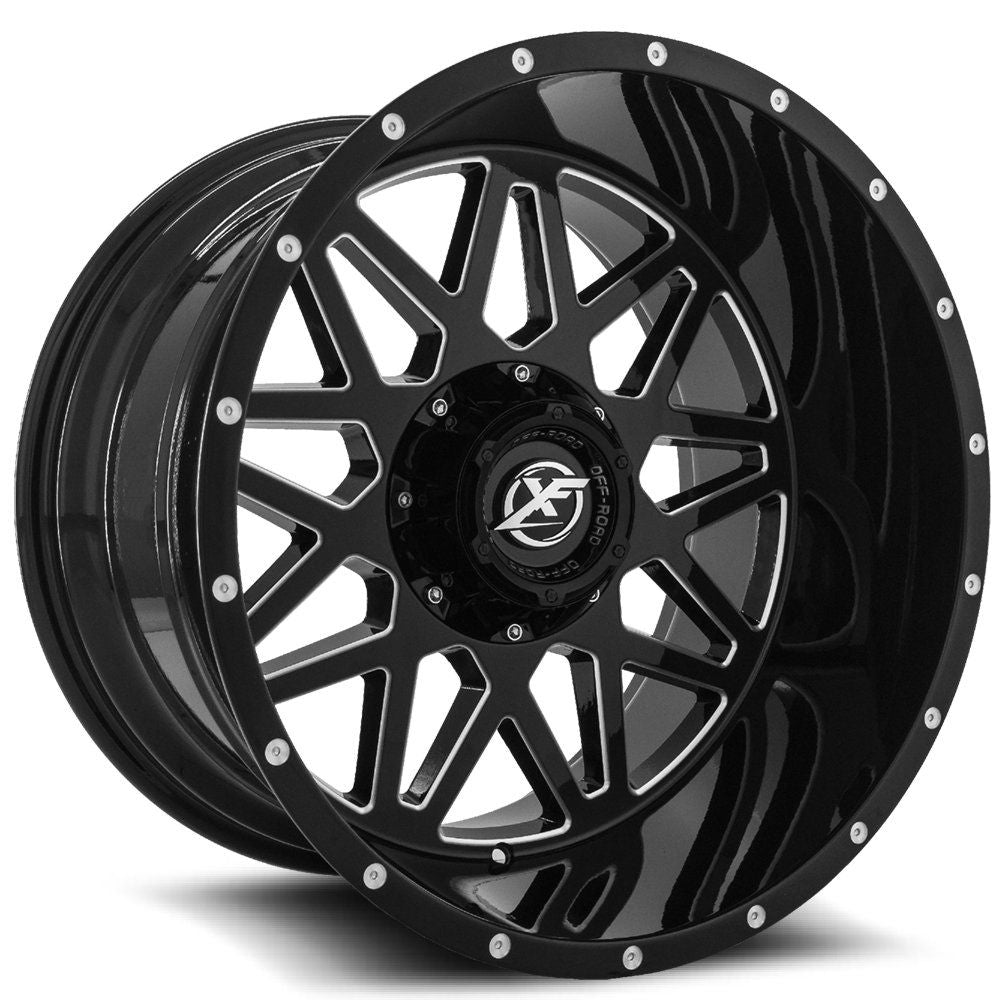 XF Offroad XF-211 22x12 8x170 / 8x165.1 -44 125.2 GLOSS BLACK MILLED
