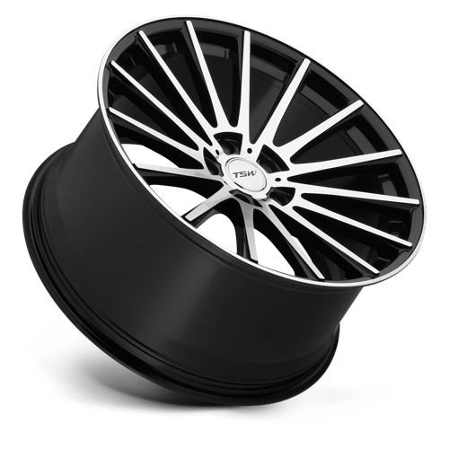 TSW CHICANE 19X8.5 5X112 43 72.1 NOIR BRILLANT AVEC FACE MIROIR