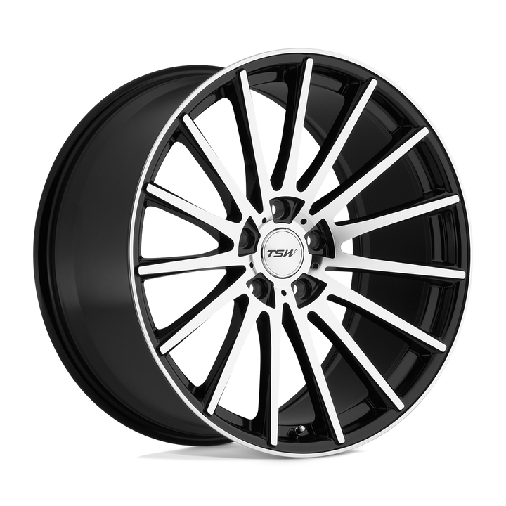 TSW CHICANE 19X8.5 5X112 43 72.1 NOIR BRILLANT AVEC FACE MIROIR