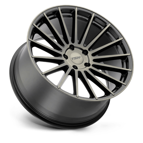 TSW Luco 20x10 5x120 40 76.1 Noir mat avec visage machine et teinte foncée