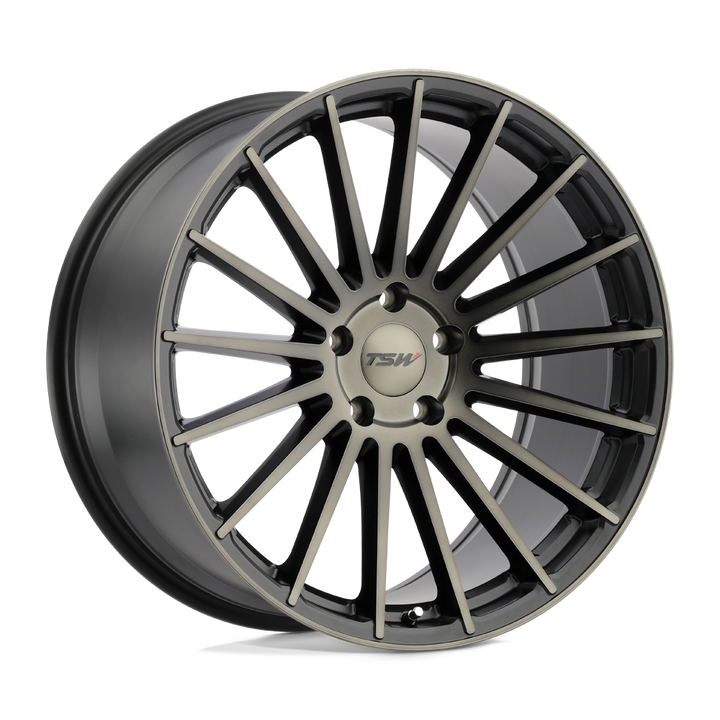 TSW Luco 20x10 5x120 40 76.1 Noir mat avec visage machine et teinte foncée