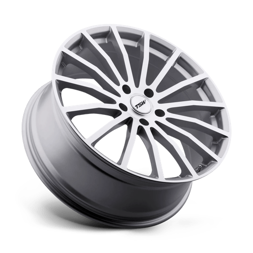 TSW Mallory 20x10 5x114.3 25 76.1 Argent avec face coupée miroir