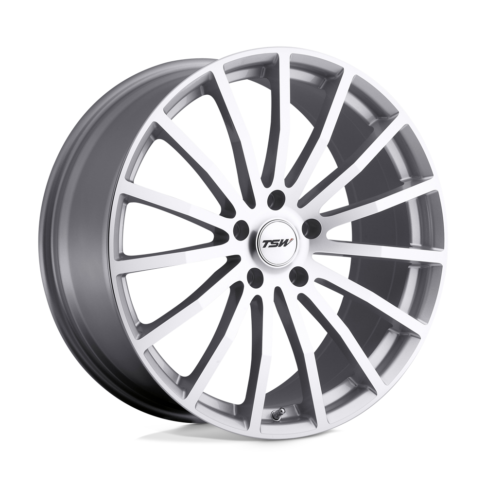 TSW Mallory 20x10 5x114.3 25 76.1 Argent avec face coupée miroir