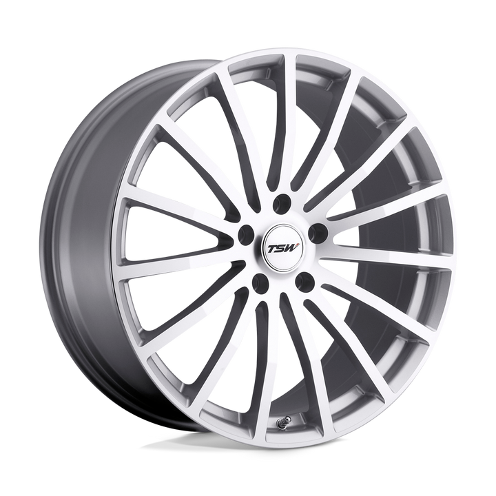 TSW Mallory 20x10 5x114.3 25 76.1 Argent avec face coupée miroir