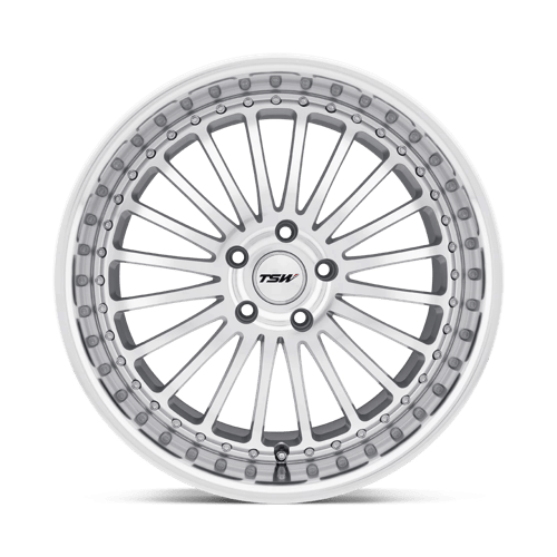 TSW SILVERSTONE 18X8 5X112 32 72.1 SILVER W/ MIRROR CUT FACE & LIP