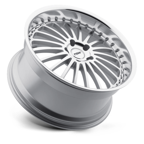 TSW SILVERSTONE 18X8 5X120 20 76.1 ARGENT AVEC FACE ET LÈVRES COUPÉES MIROIR