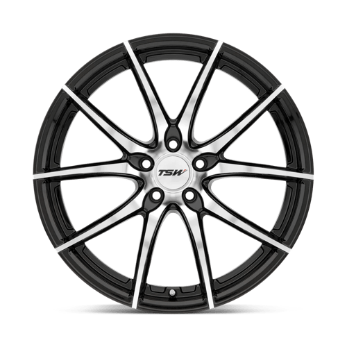 TSW Sprint 20x8.5 5x108 40 72.1 Noir brillant avec face coupée miroir