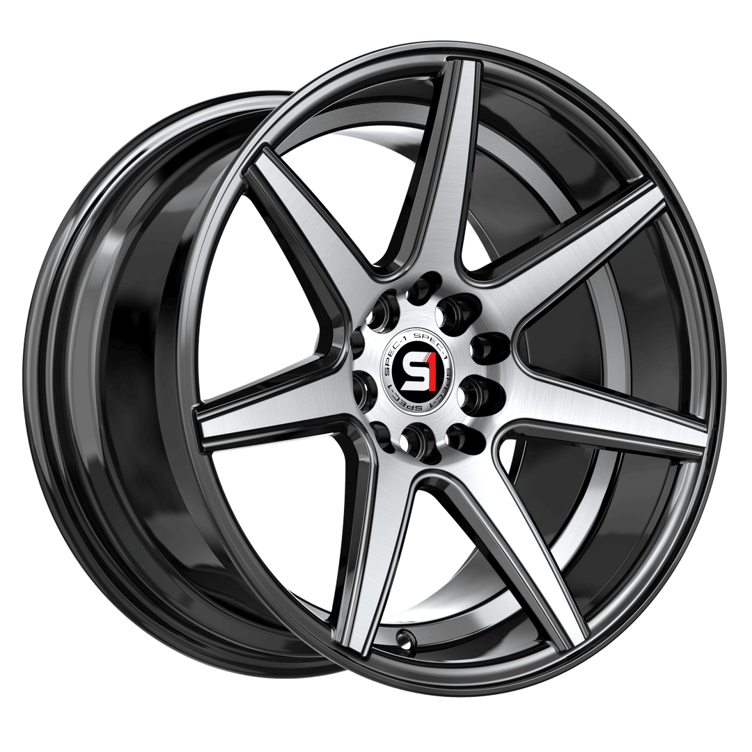 Spec-1 Racing SP-73BMU 18x8 5x114.3 / 5x120 38 73.1 Gloss Black Machined / Undercut