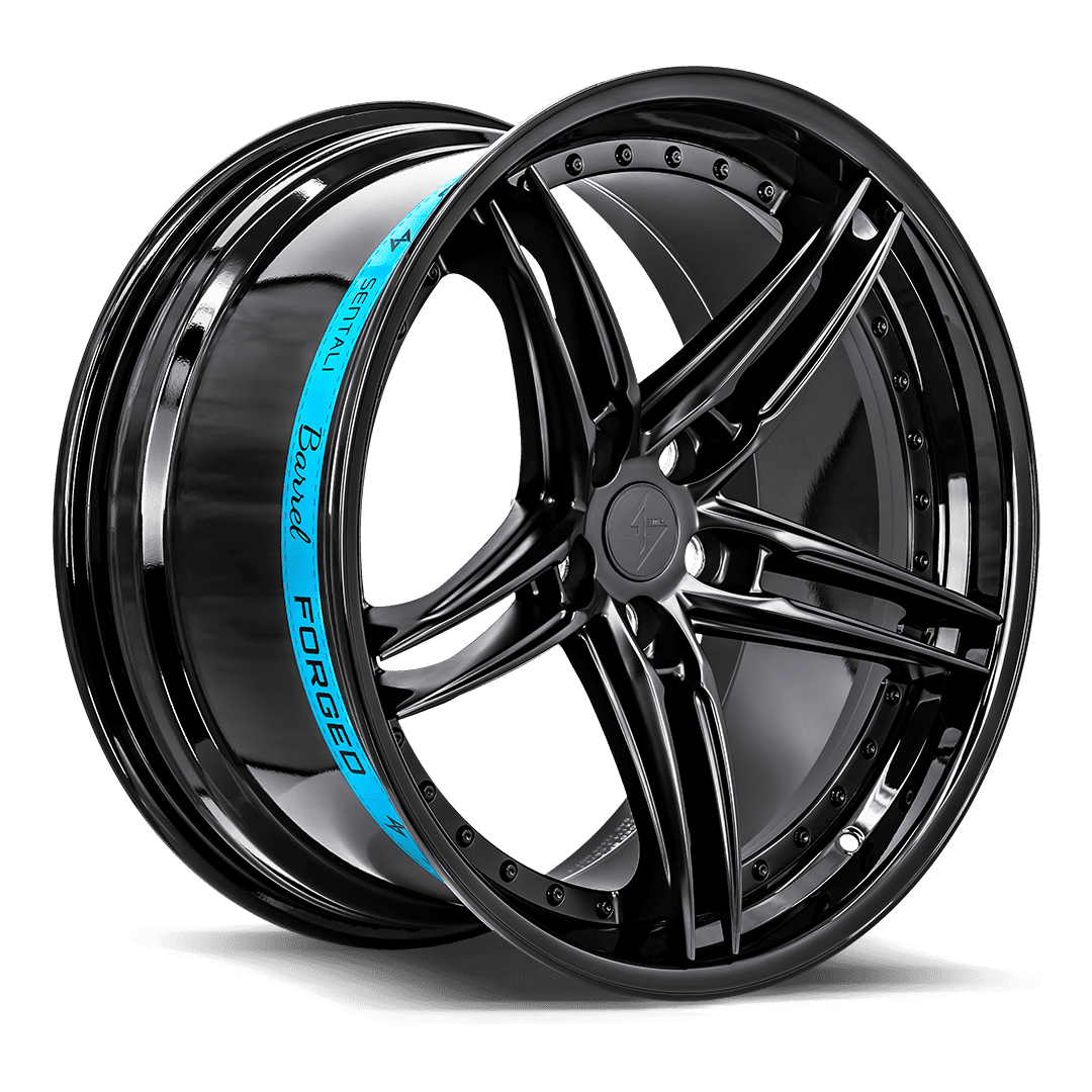 Sentali Barrel Forged SB3 22x9.5 5x114.3 35 73.1 Gloss Black Lip / Matte Black Centre