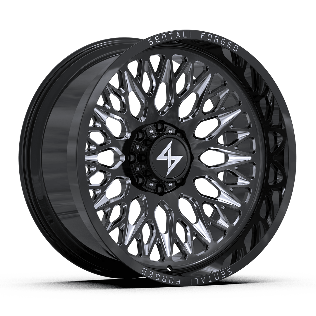 Sentali Forged SF6BM 24x14 8x170 -76 125.2 Gloss Black Milled