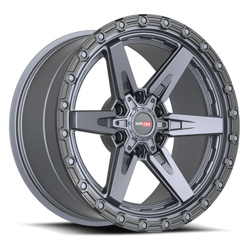 Vortek VRT-602 18x9 6x135 / 6x139.7 -12 106.1 Matte Titanium Black Bead Ring