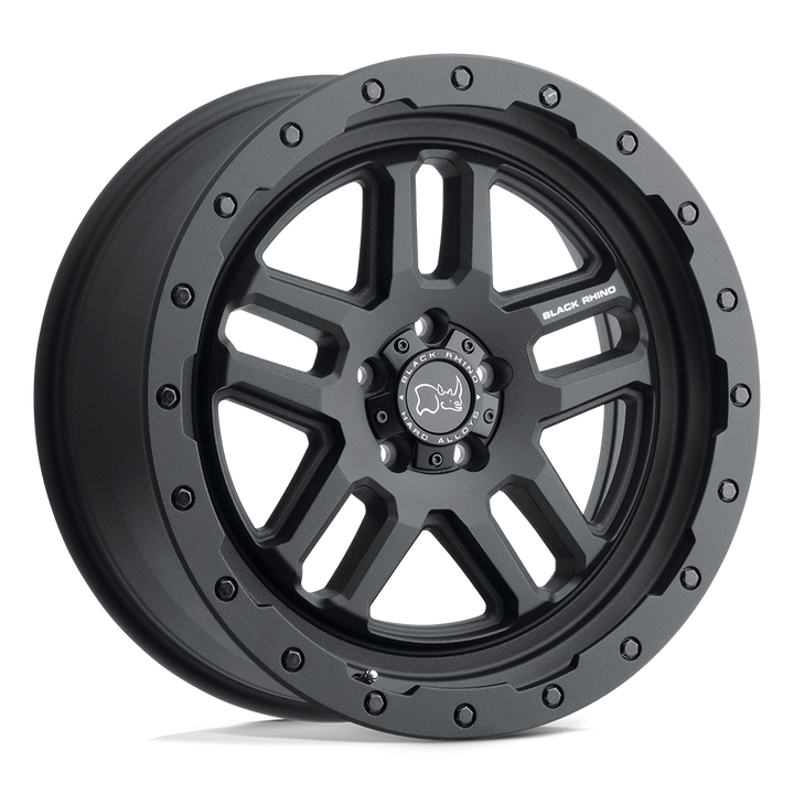 Black Rhino Barstow 17x8 6x130 52 84.1 Noir Mat Texturé