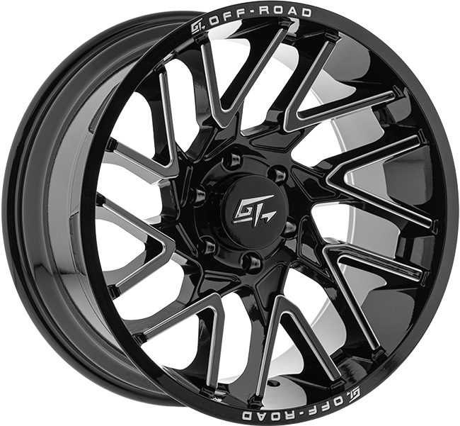 GT Offroad Aggression 22x12 8x180 -44 125.2 Gloss Black Milled