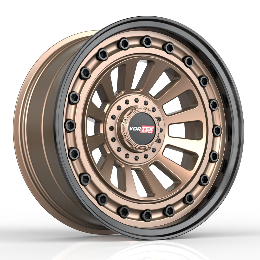 Vortek VRD-702MBRB 20x9.5 6x114.3 / 6x139.7 12 93.1 Matte Bronze Black Bolts / Lip