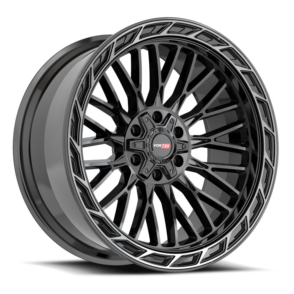 Vortek VRP-502BDCTR 20x9 5x127 / 5x139.7 12 78.1 Black Diamond Cut Ring W/ Dark Tint