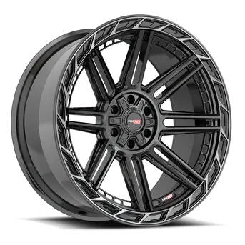 Vortek VRP-501BDCTR 20x9 5x127 / 5x139.7 12 78.1 Black Diamond Cut Ring W/ Dark Tint