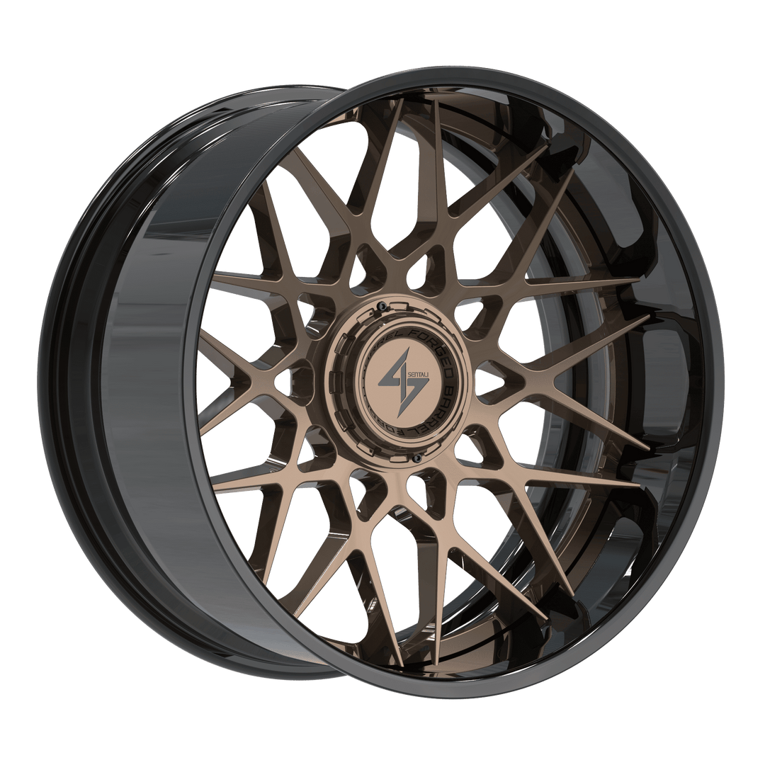 Sentali BFX5 22x12 6x135 / 6x139.7 -44 106.1 Gloss Black Lip / Gloss Bronze Centre