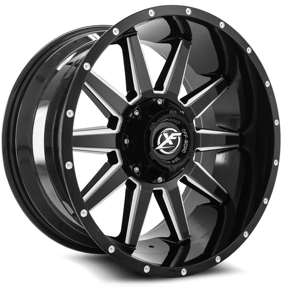 XF Offroad XF-219 17x9 8x165.1 / 8x170 12 125.2 Gloss Black Milled