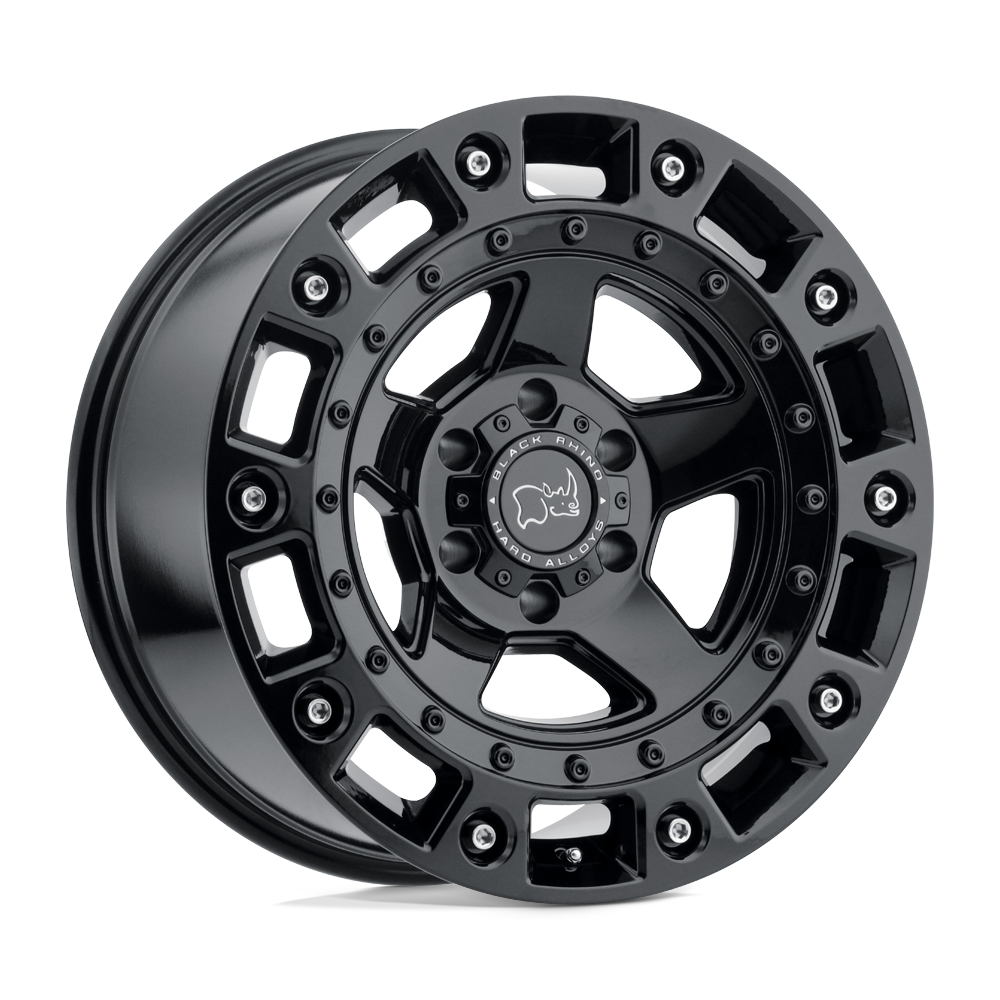 Black Rhino Cinco 20x9.5 6x139.7 12 112.1 Gloss Black W / Stainless Bolt