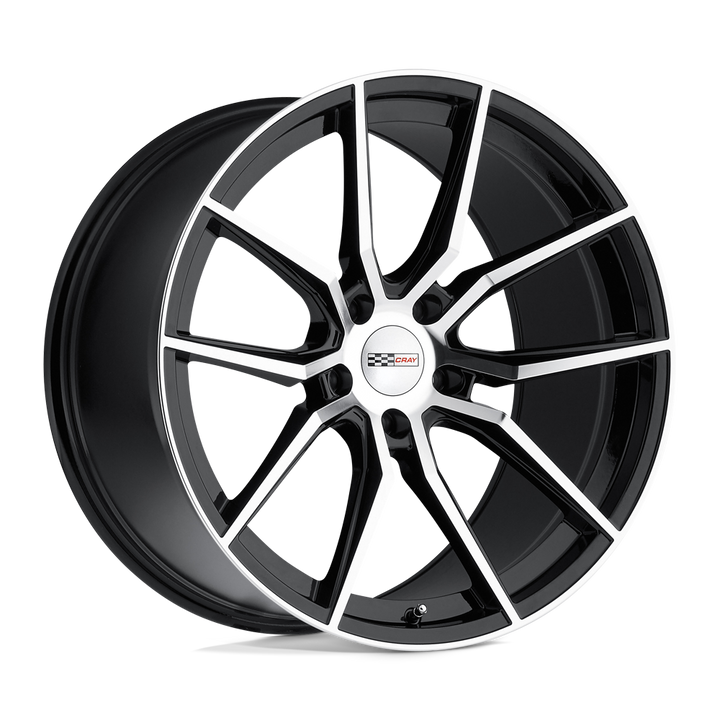 Cray Spider 20x9 5x120 38 67.06 Gloss Black W / Mirror Cut Face