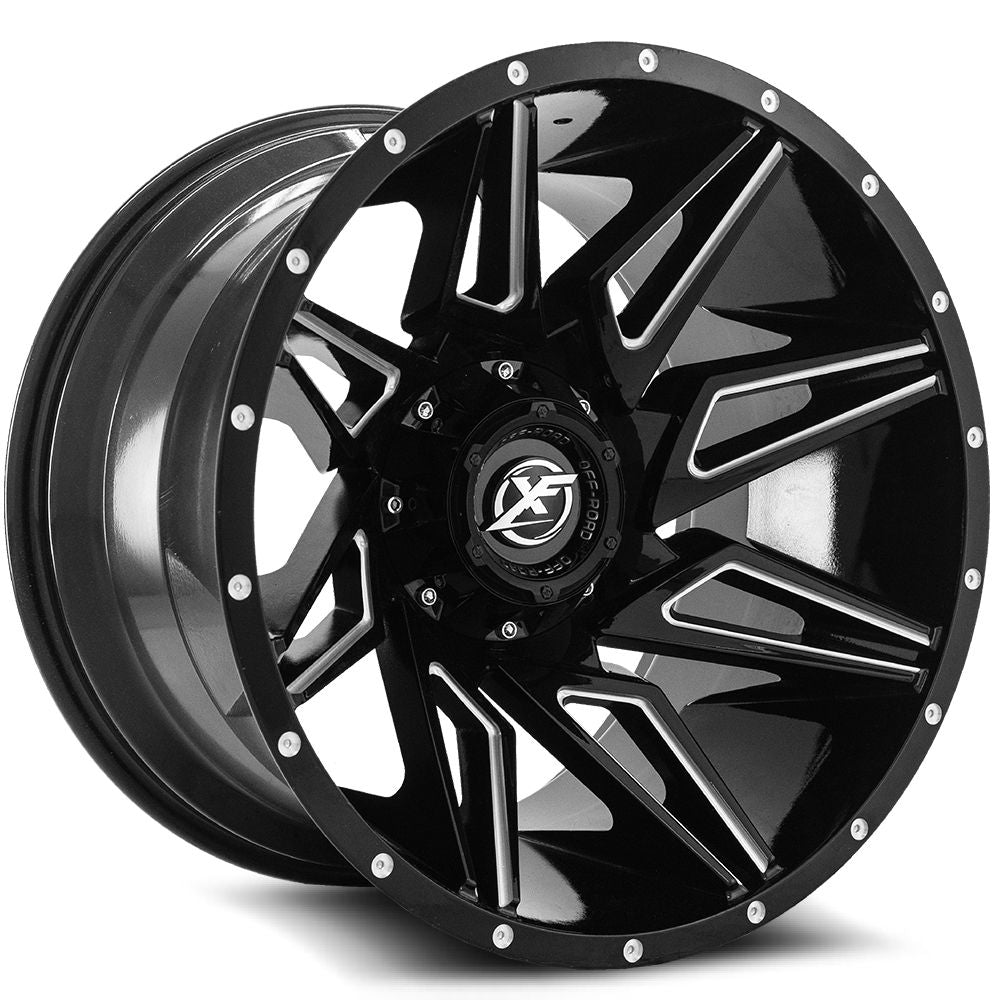 XF Offroad XF-218 22x12 5x139.7 / 5x150 -44 110.3 Glos Black Milled