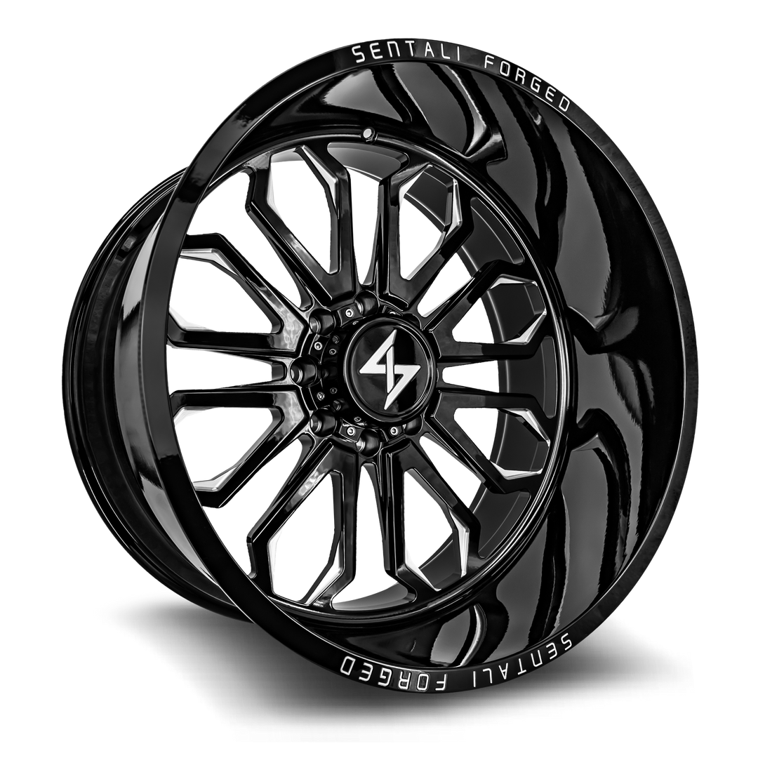Sentali Forged SF3BM 28x16 5x127 -99 71.5 Gloss Black Milled