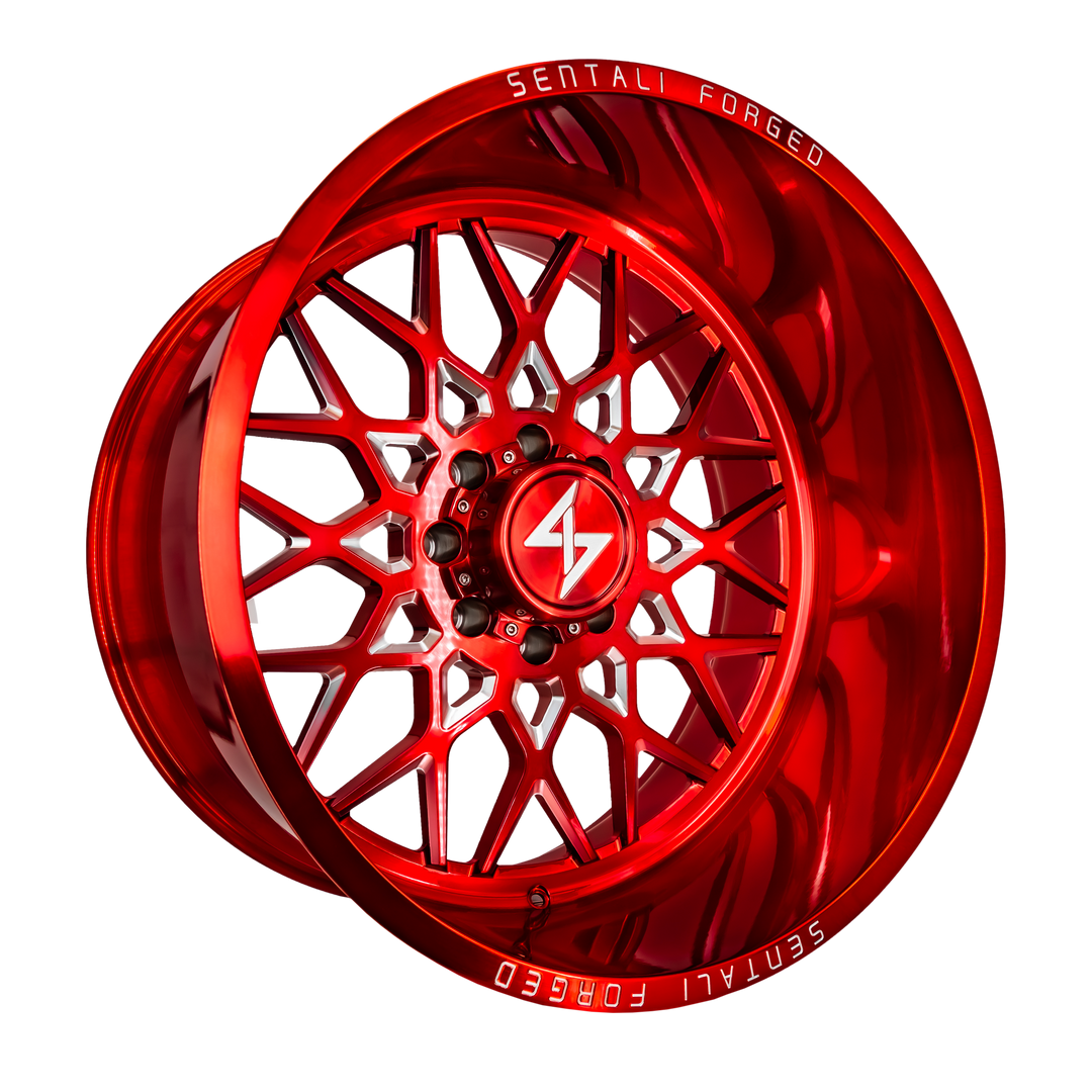 Sentali Forged SF-5 22x10 5x127 -24 71.5 Red Milled
