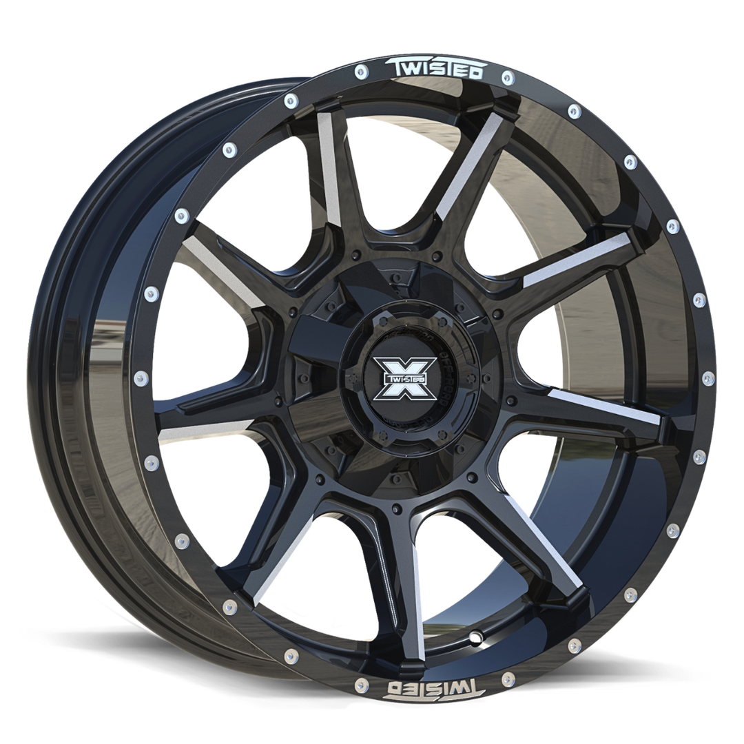 Twisted Off-Road TW2 20x10 5x127 / 5x139.7 -18 NA Gloss Black Milled