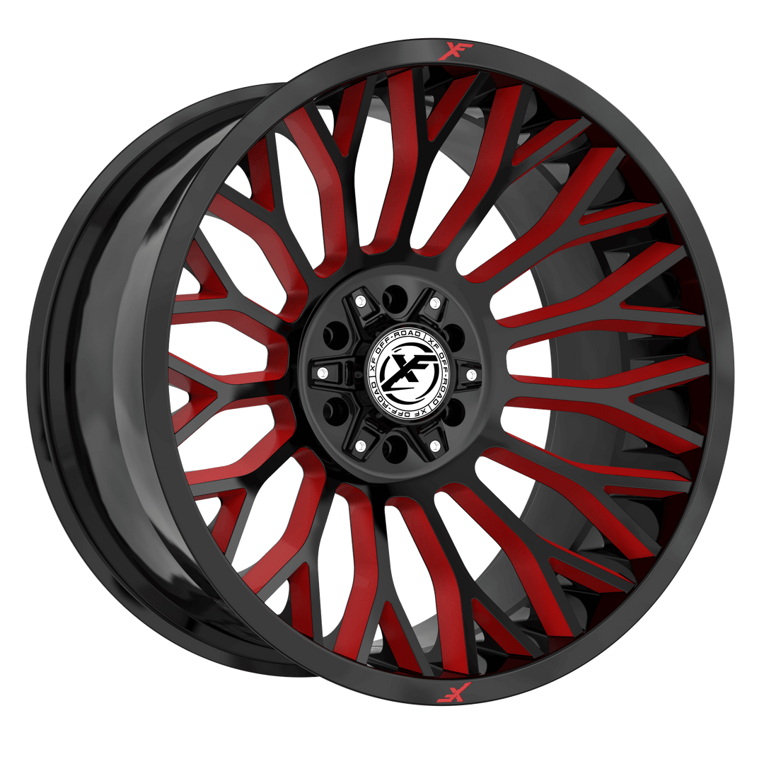 XF Offroad XF-237 22x10 6x135 / 6x139.7 -18 106.4 Gloss Black Milled Red