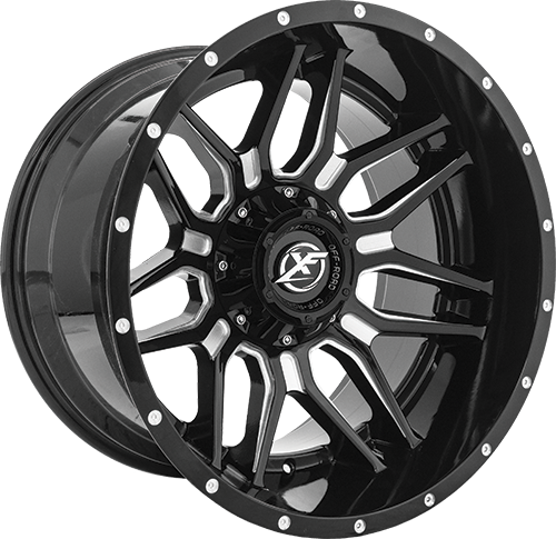 XF Offroad XF-222 22x12 8x165.1 / 8x170 -44 125.2 Gloss Black Milled