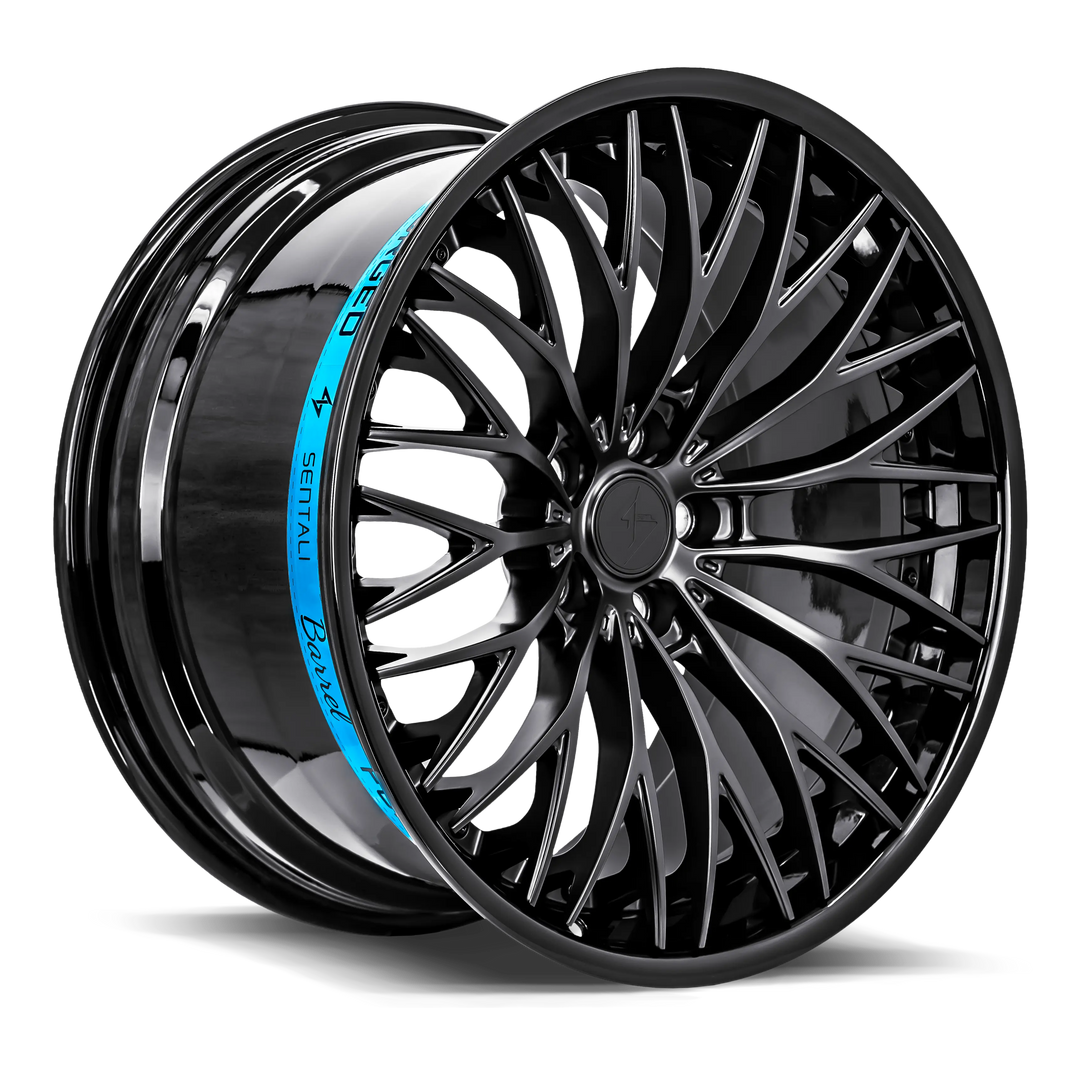 Sentali Barrel Forged SB1 22x9.5 5x114.3 35 73.1 Gloss Black Lip / Matte Black Centre