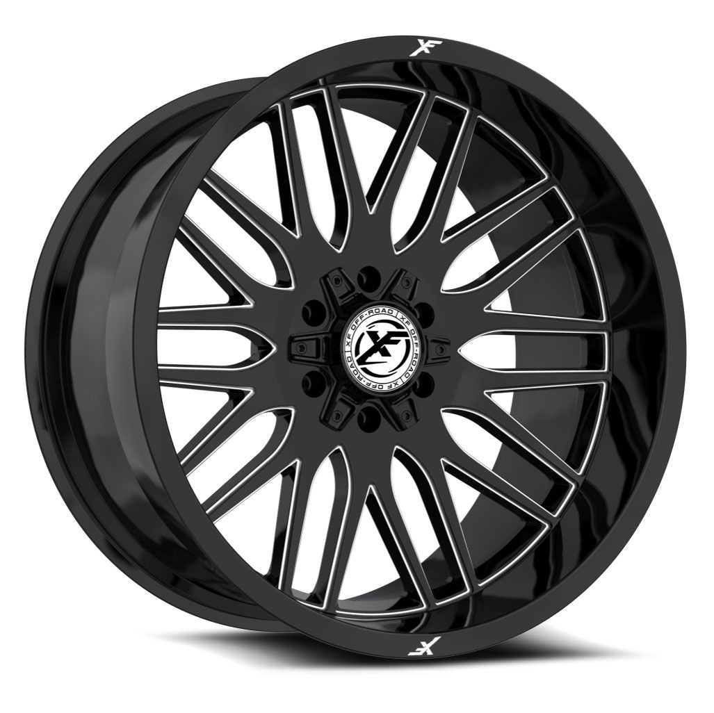 XF Offroad XF-240 22x12 8x165.1 / 8x170 -44 125.2 Gloss Black Milled
