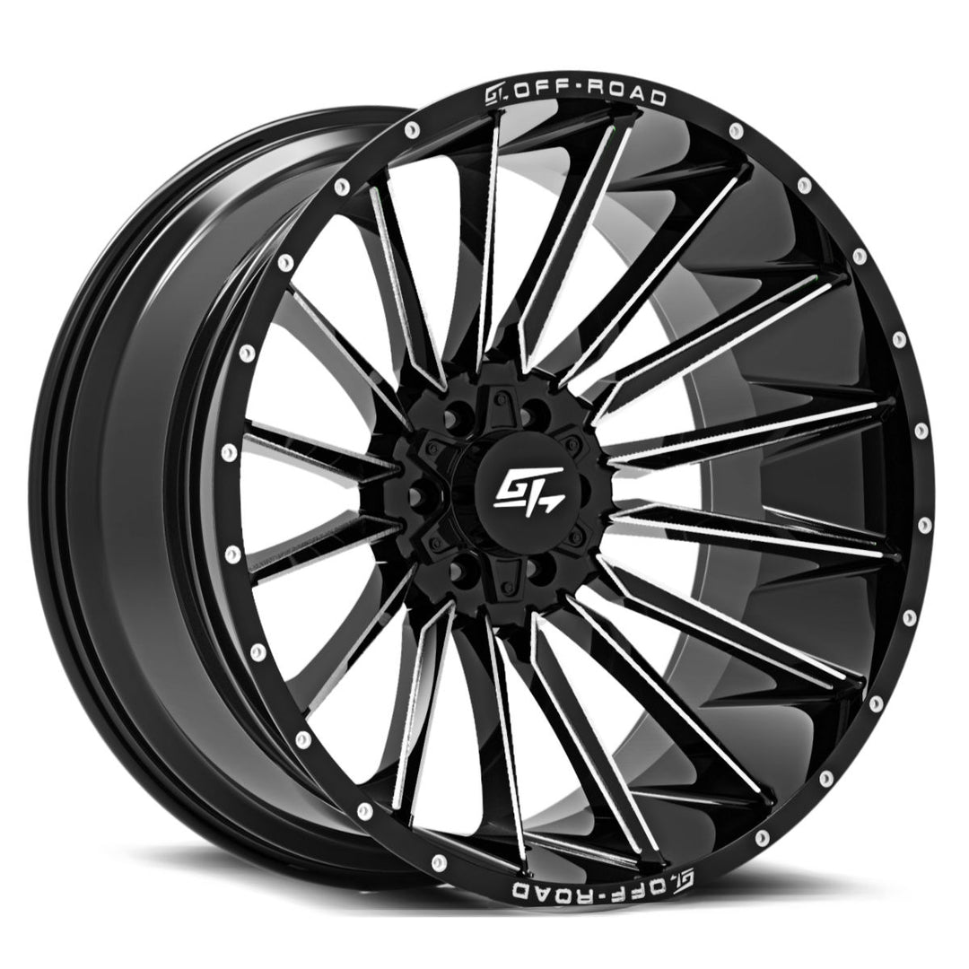 GT Offroad Stark 20x10 8x165.1 / 8x180 -18 125.2 Gloss Black Milled